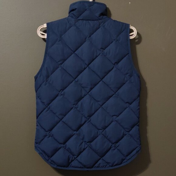 J. Crew Women's Quilted Down Vest Navy Blue SIZE XS - Picture 5 of 7